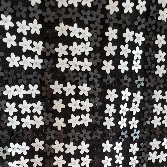Vintage Mod Daisy Sequin Sweater Crop Top - Picture 6 of 6